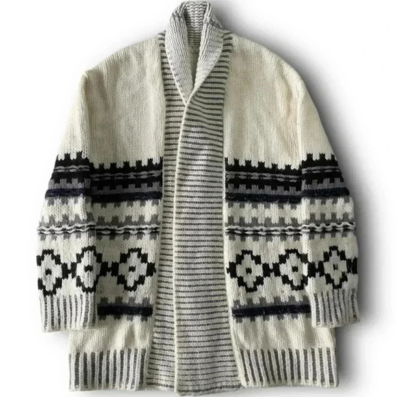 Gap Fair Isle Open Front Cardigan Sweater XS Multicolor Nordic Chunky Cable Knit - Picture 1 of 11